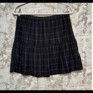 Madewell Black & White Windowpane Check Skirt
